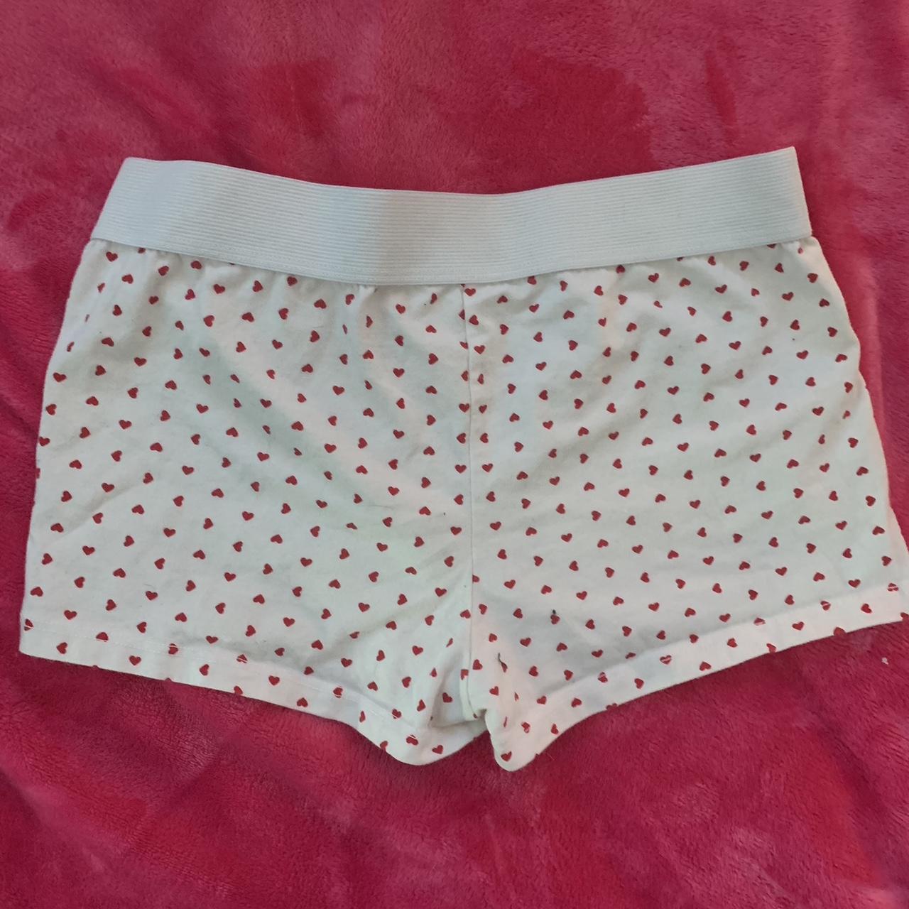 Brandy Melville Women's White and Red Panties | Depop