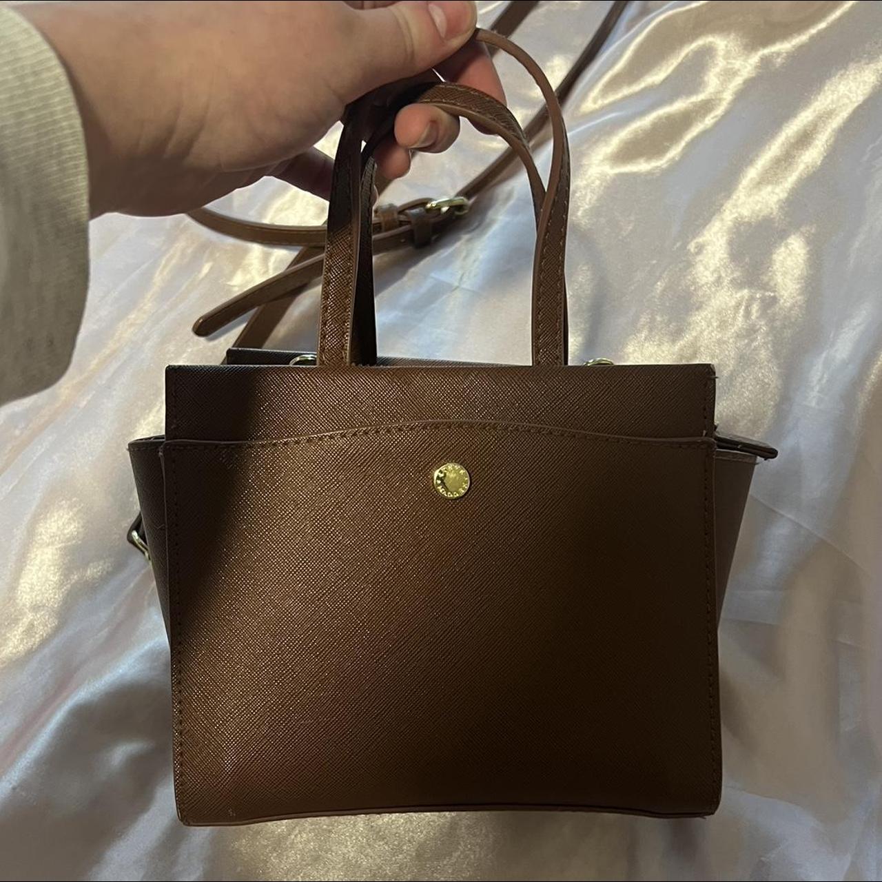 steve madden crossbody purse brown/grayish - Depop