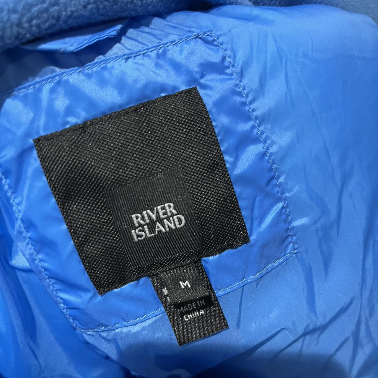 River island baby blue puffer jacket. Worn 12... Depop