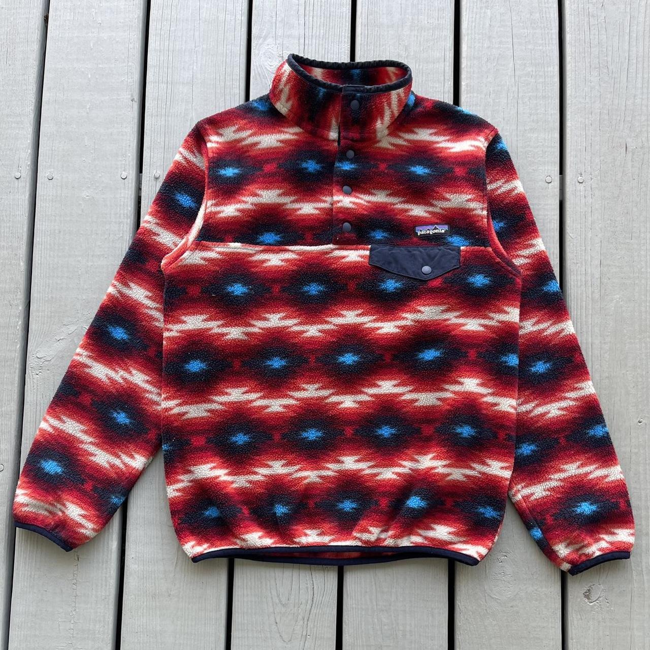 Patagonia Synchilla Snap T Red Wild Desert Aztec Depop