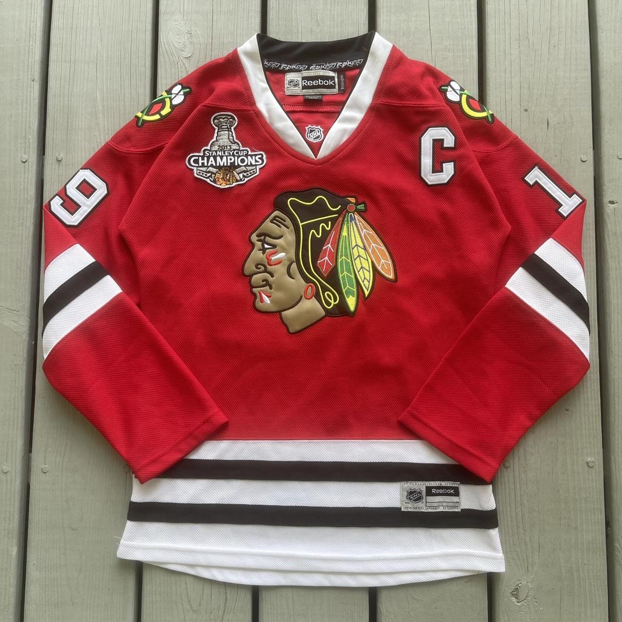Reebok Chicago Blackhawks hockey jersey - No. 19 - Depop