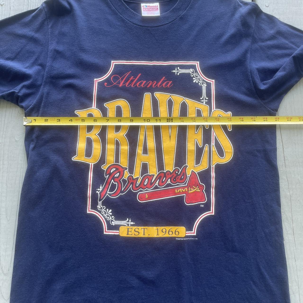 Vintage MLB 90s Atlanta Braves Grey Graphic Sport - Depop