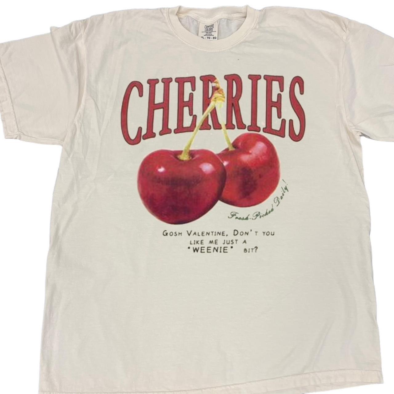 Vintage Style Cherries Graphic Tshirt ‼️ • size =... - Depop