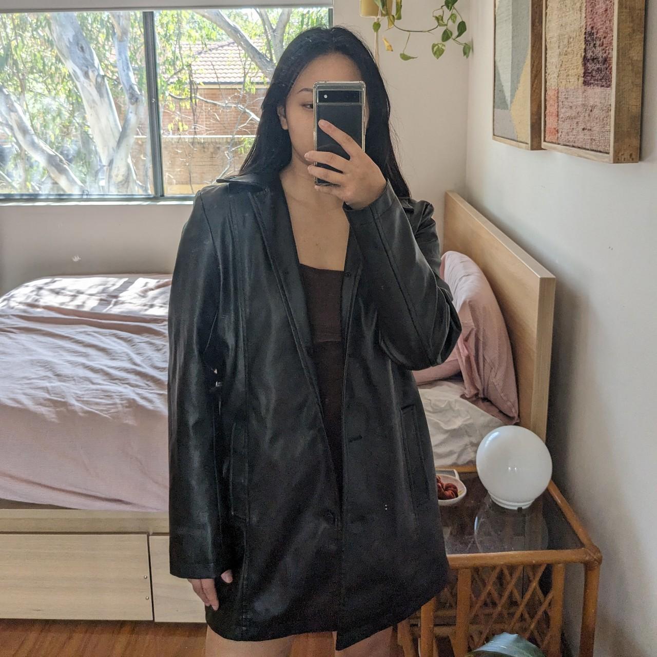 GLASSONS leather blazer in size m