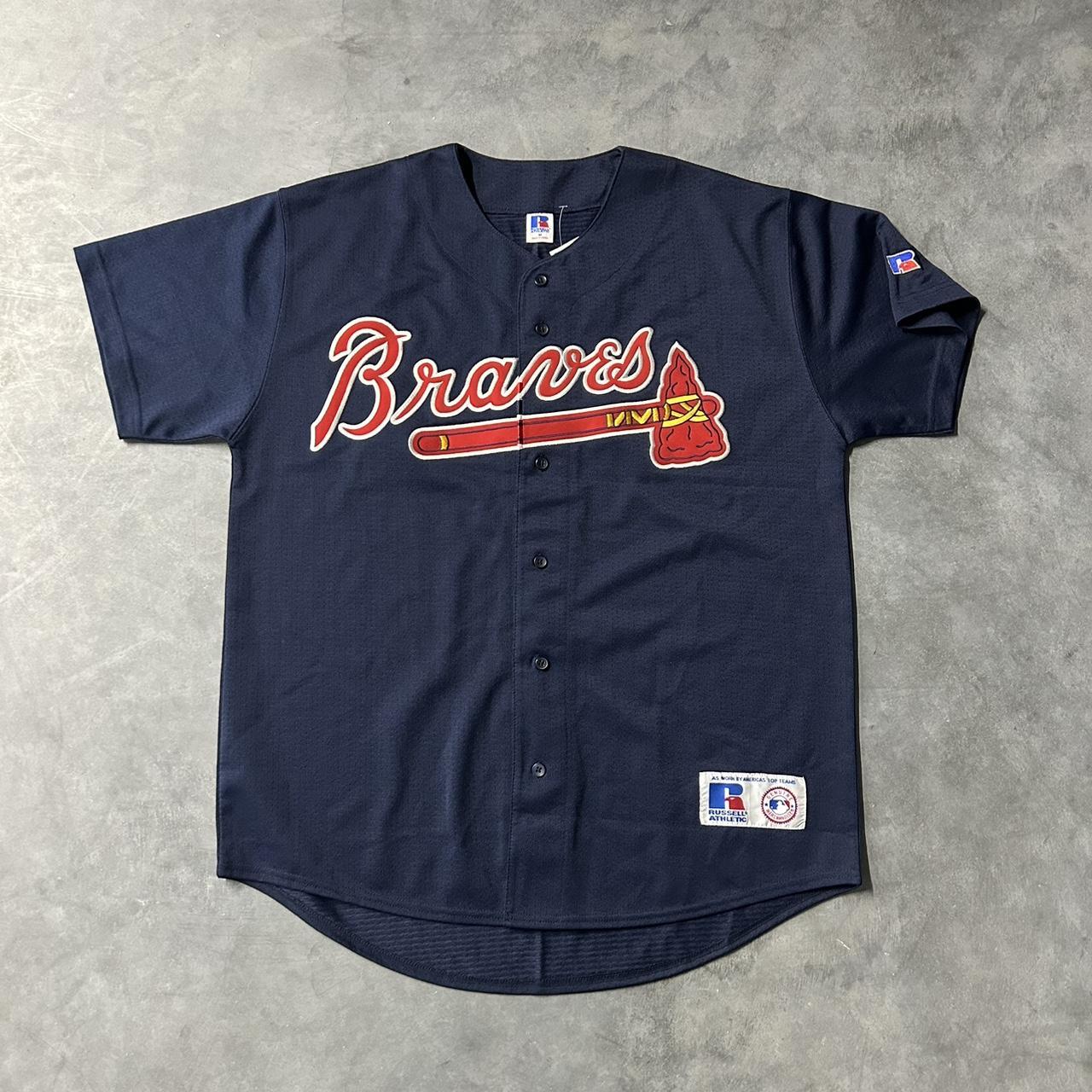 Vintage Atlanta braves blank Russell jersey Made in... - Depop