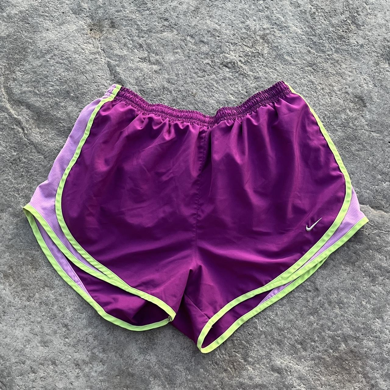 Nike Women's Purple and Green Shorts | Depop