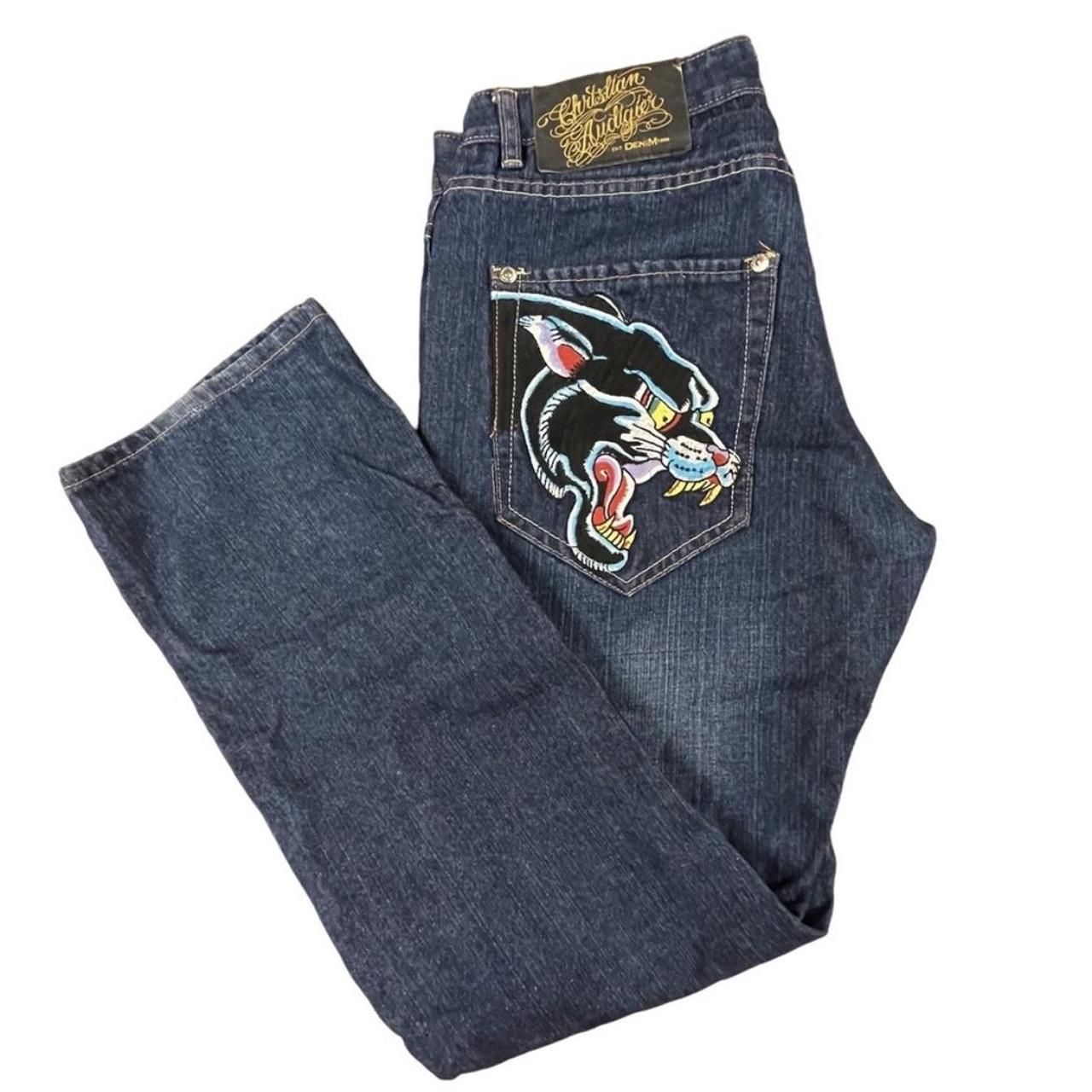 RARE Christian Audigier Black Panther Jeans In Good Depop