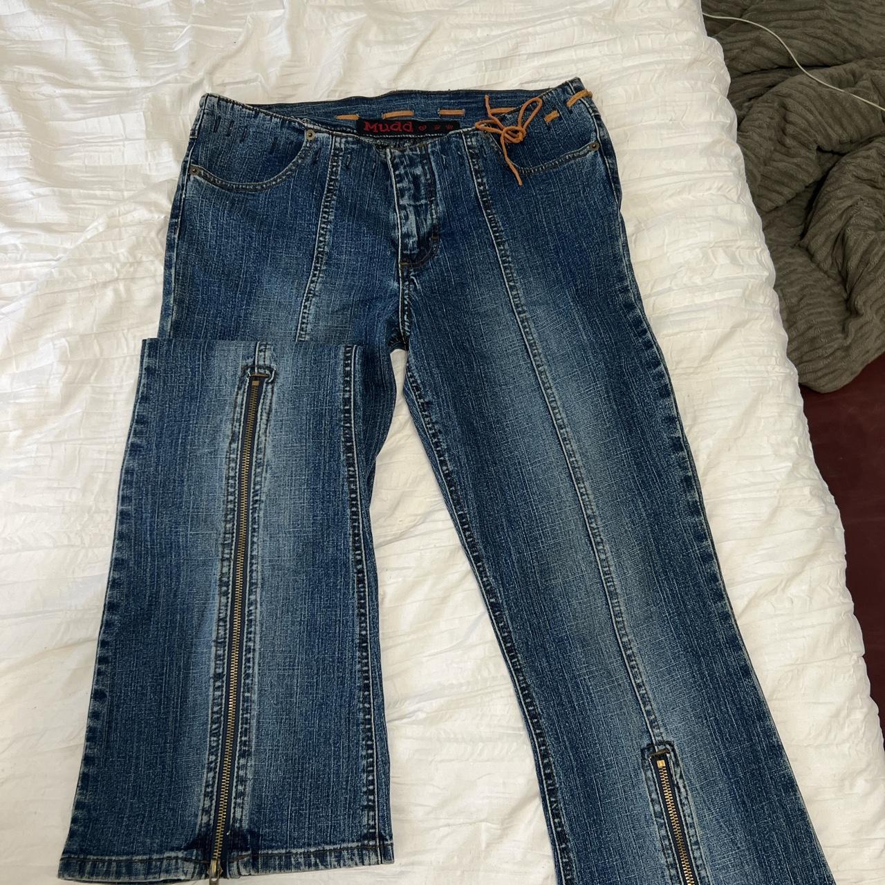 MUDD jeans bootcut they have a lot of detailing,... - Depop