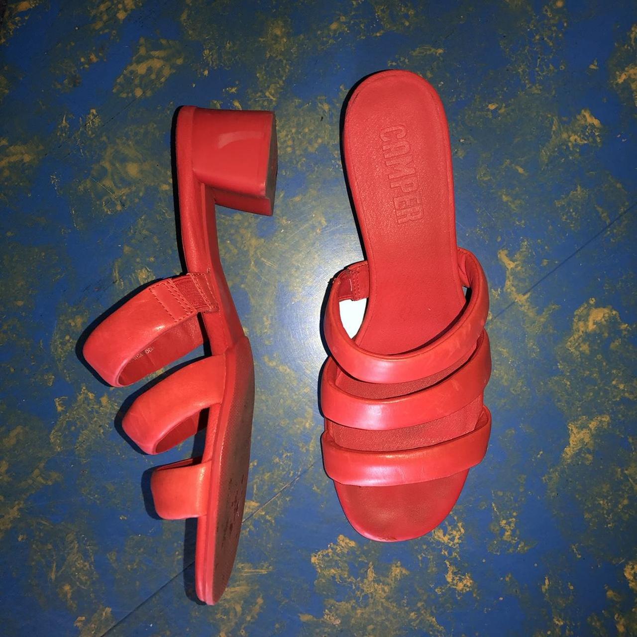 camper red sandals