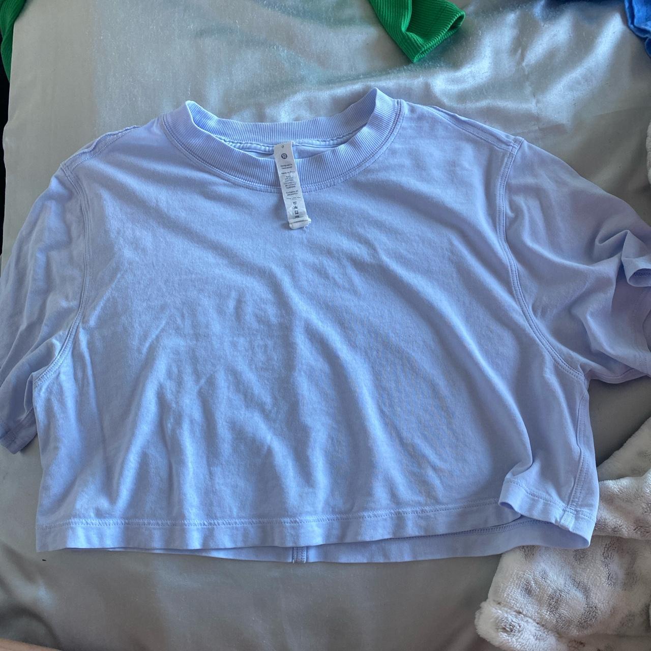 Lululemon All Yours Cropped T-Shirt - Pastel Blue - lulu fanatics
