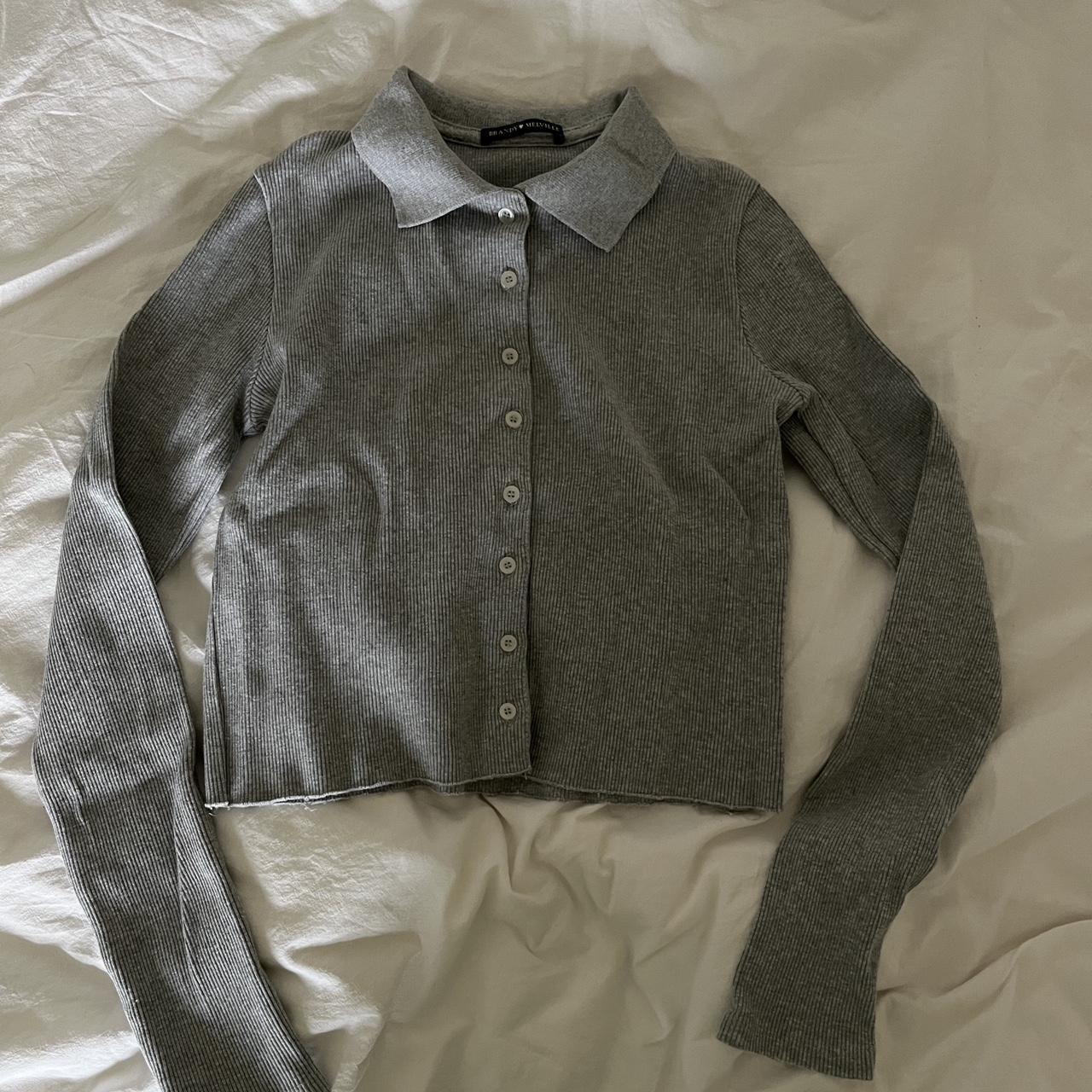 grey Brandy Melville cardigan one size perfect... - Depop