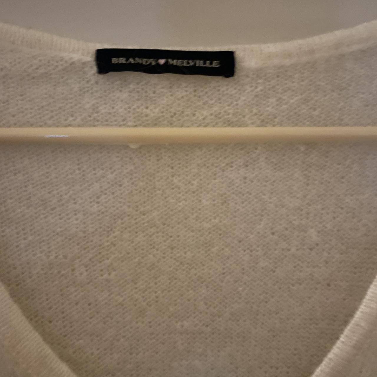Brandy Melville Andi Mohair V-Neck Sweater - Depop