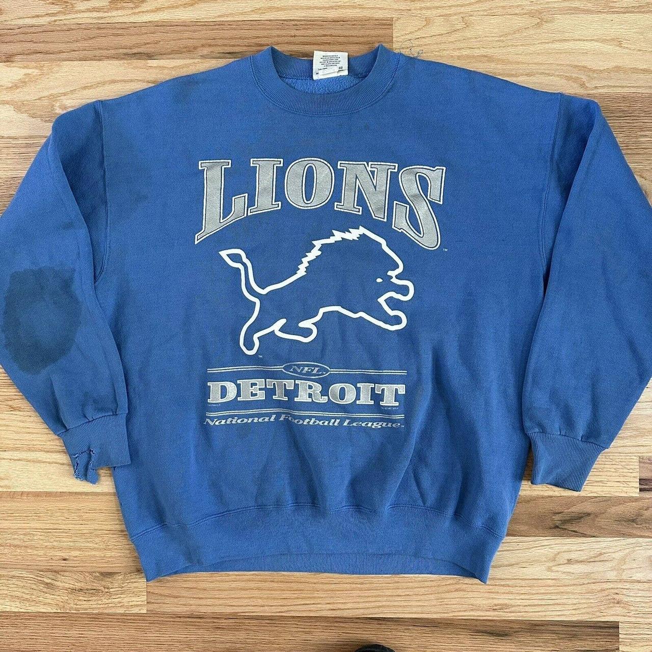 Vintage Detroit Lions shirt NFL team apparel Blue - Depop