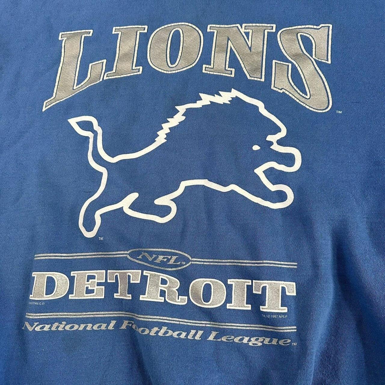 Vintage Detroit Lions shirt NFL team apparel Blue - Depop