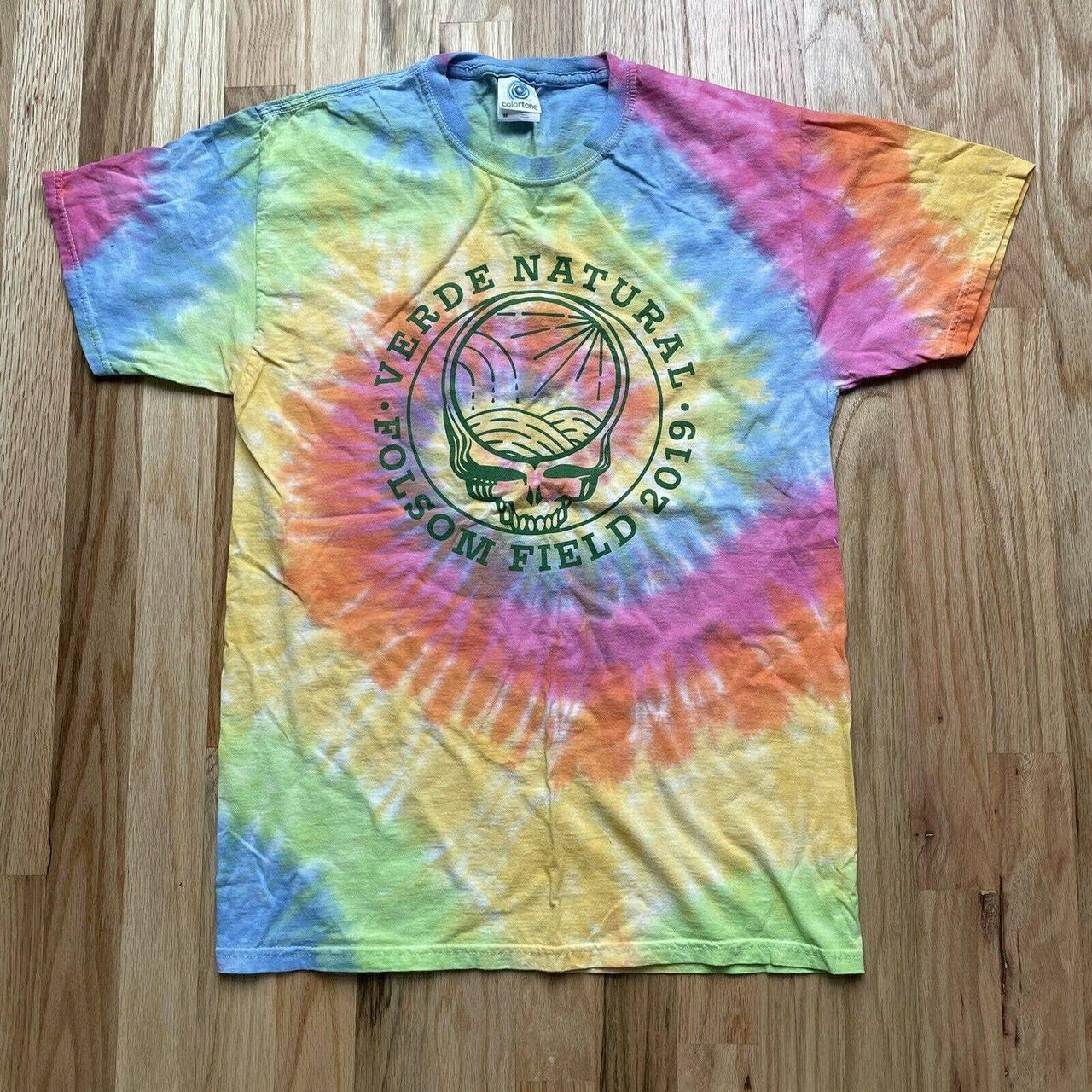 Men’s Verde Natural Grateful Dead Skull Tie Dye... - Depop