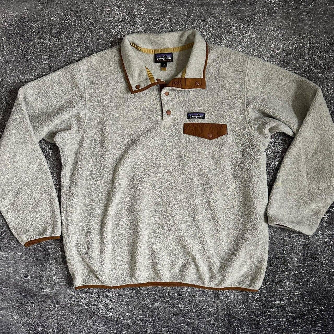 Women s Patagonia Synchilla Oatmeal Heather Snap T Depop