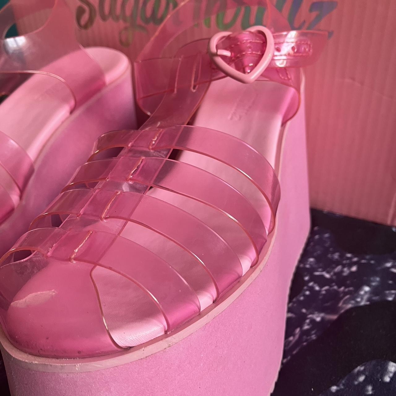 sugar thrillz pink platform jelly shoes Depop