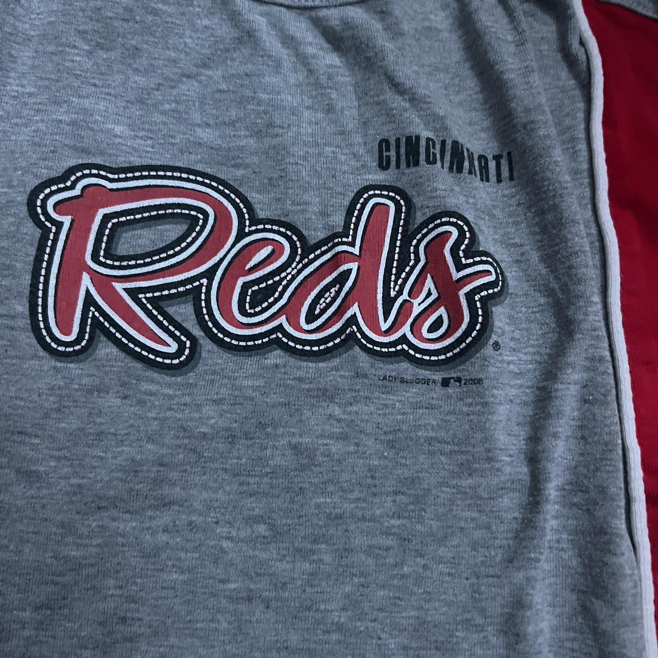 grey cincinnati reds shirt mlb genuine merchandise - Depop