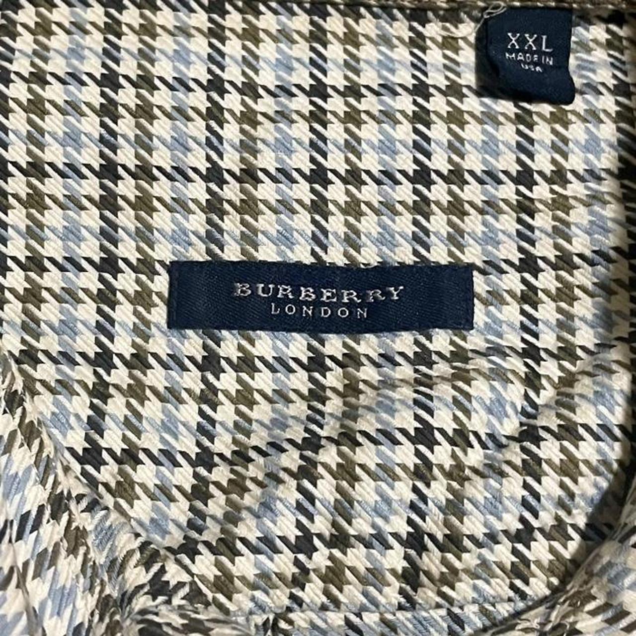 Burberry - houndstooth men’s shirt XL Green, blue,... - Depop