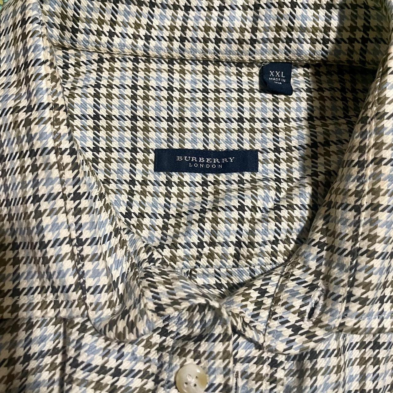 Burberry - houndstooth men’s shirt XL Green, blue,... - Depop