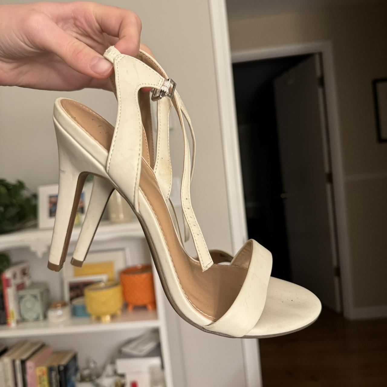 Cream colored Abound heels. Very dainty! 4 inch... - Depop