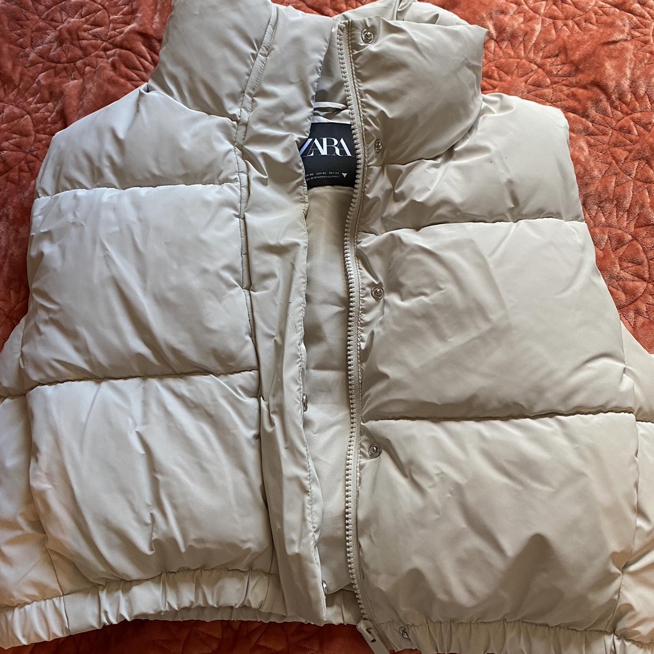 zara cropped cream vest has pockets, worn twice,... Depop