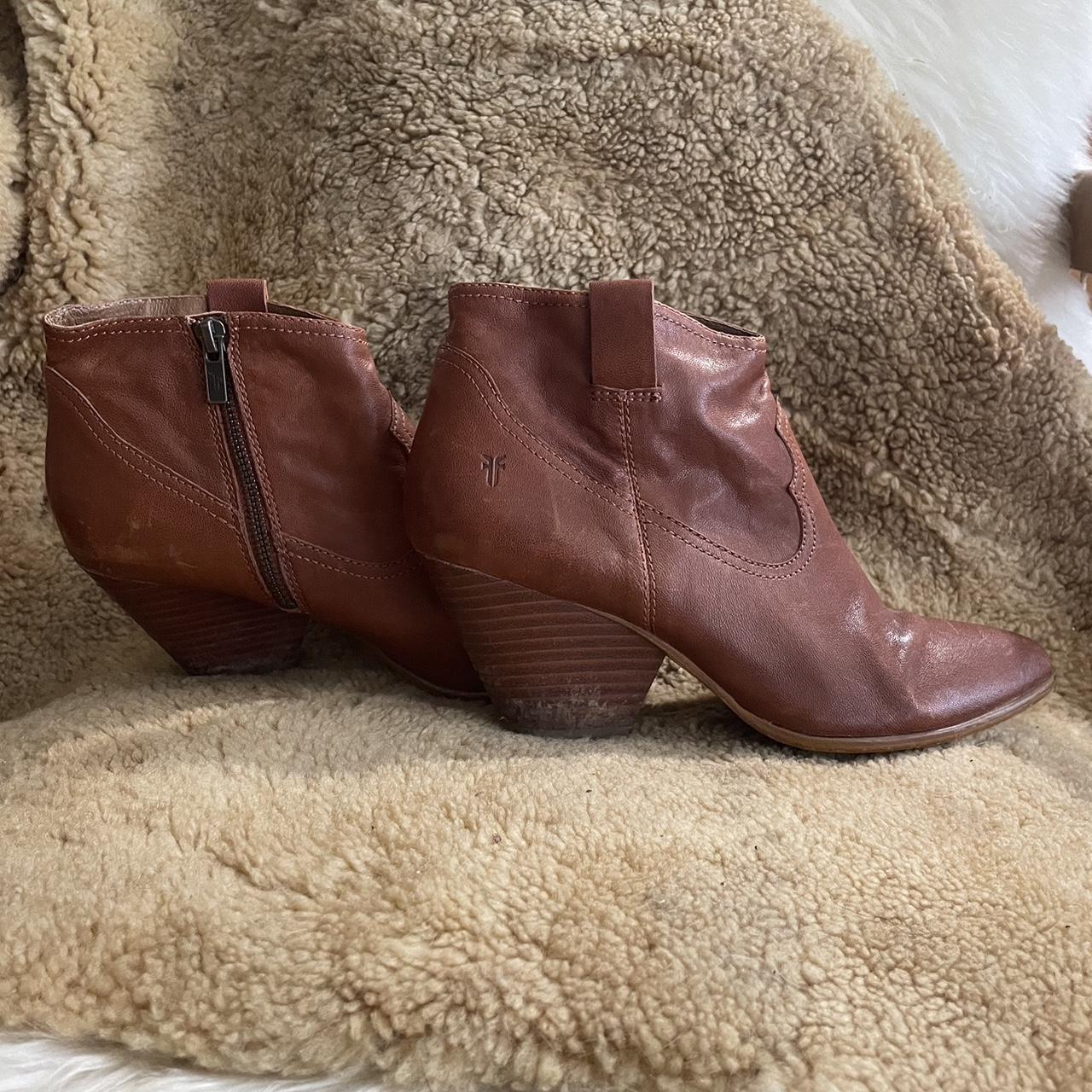 frye cognac booties