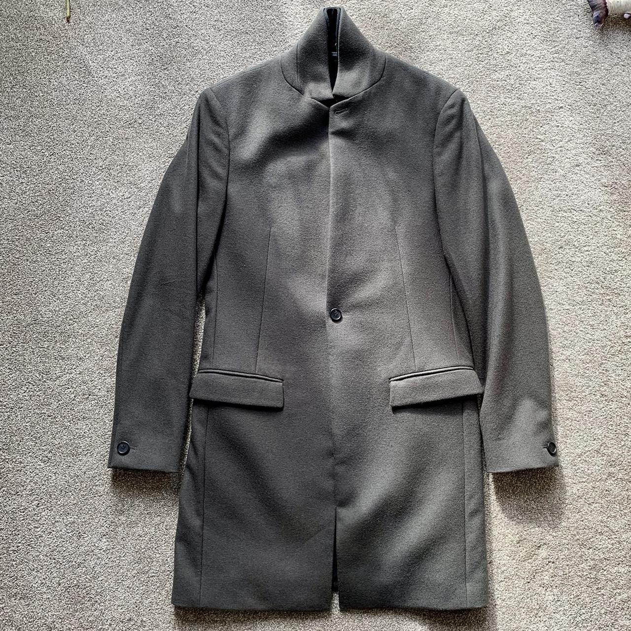ALLSAINTS Men’s Overcoat in Olive, size 38R (men’s... - Depop