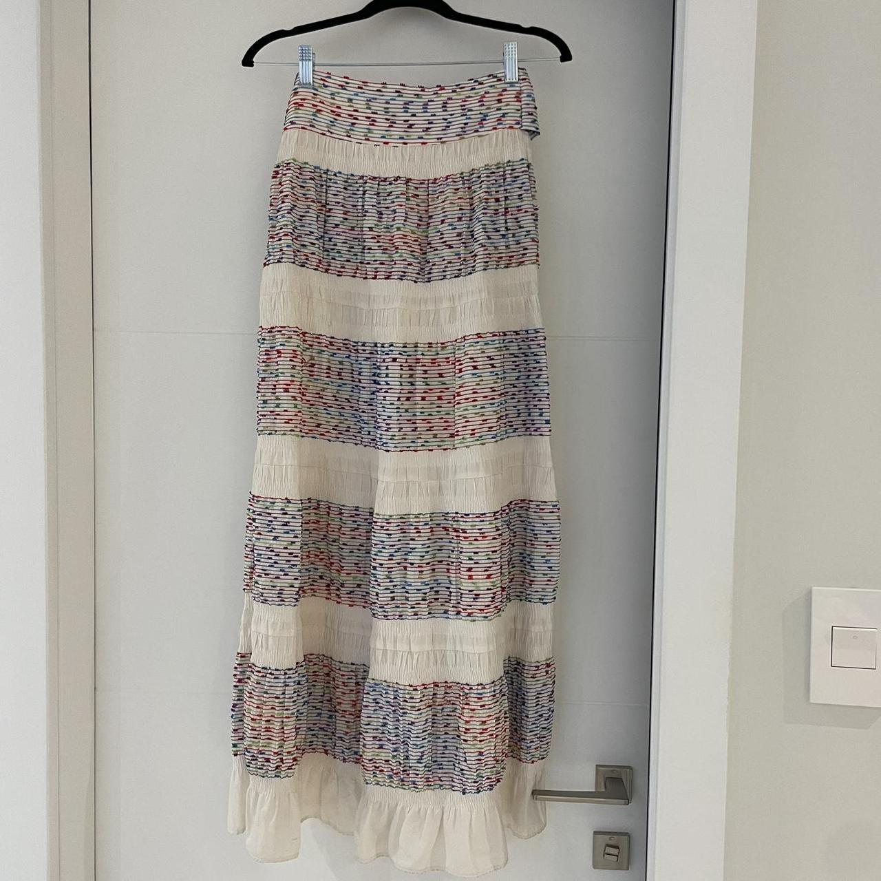 STUNNING ZARA maxi skirt *multi color embroidered... Depop