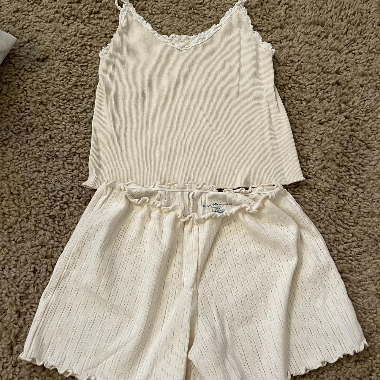 Brandy Melville beige pajama set brandymelville Depop