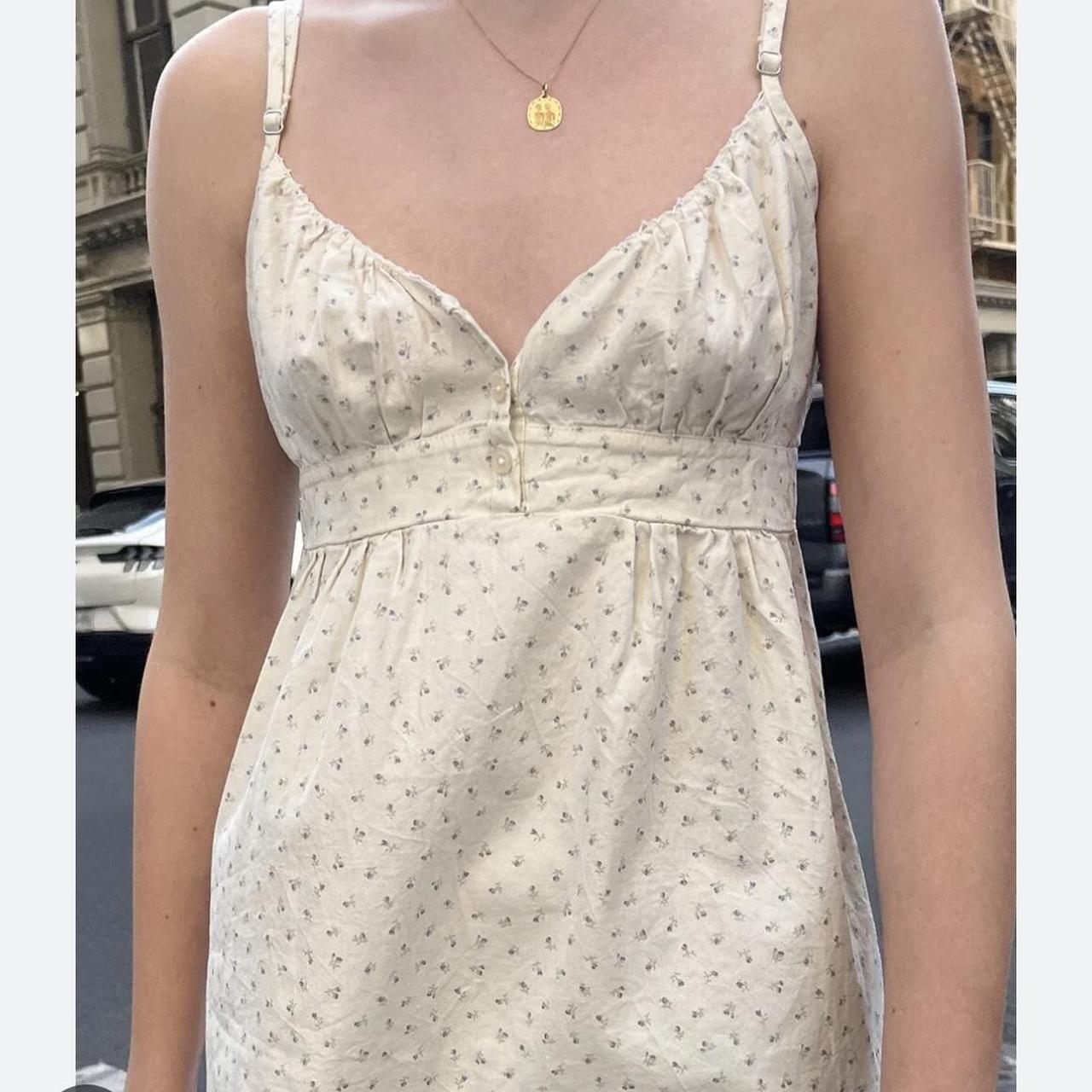 Brandy Melville blue floral button up dress... Depop