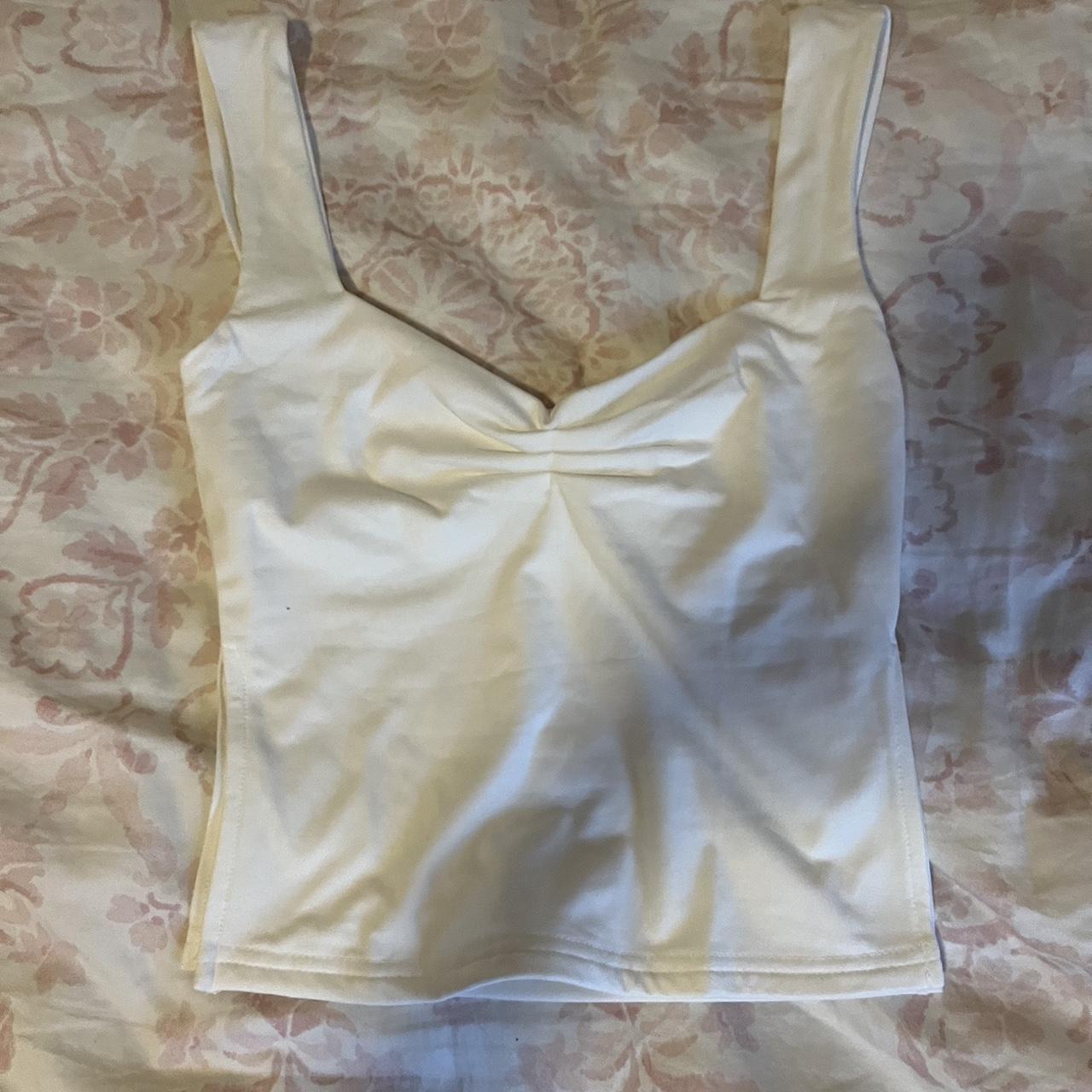 White fox cinched white tank top #whitefox - Depop