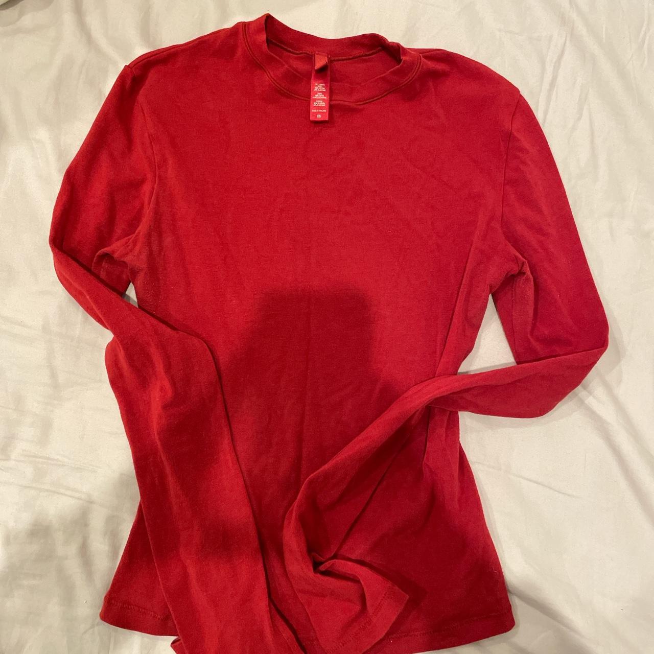 Skims cotton jersey long sleeve Beautiful maroon... Depop