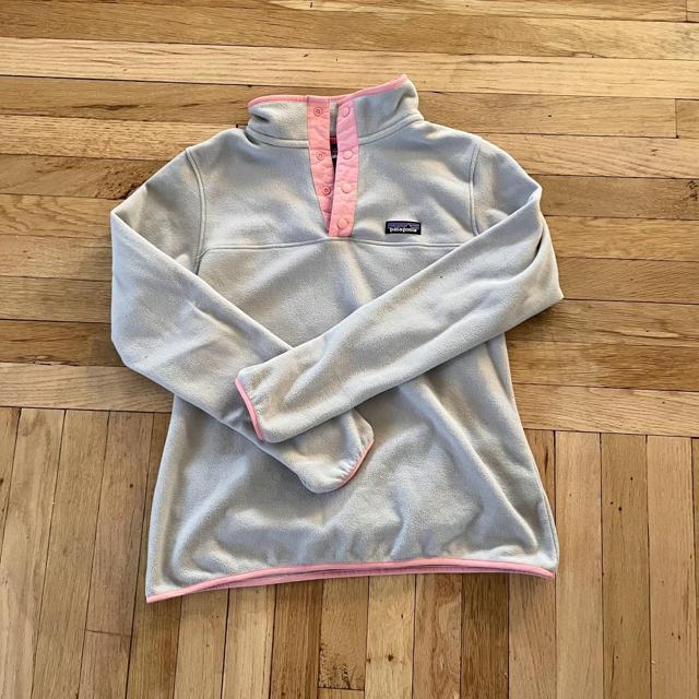 Patagonia Re-Tool Snap-T Fleece Pullover Tailored Gray Shock Pink