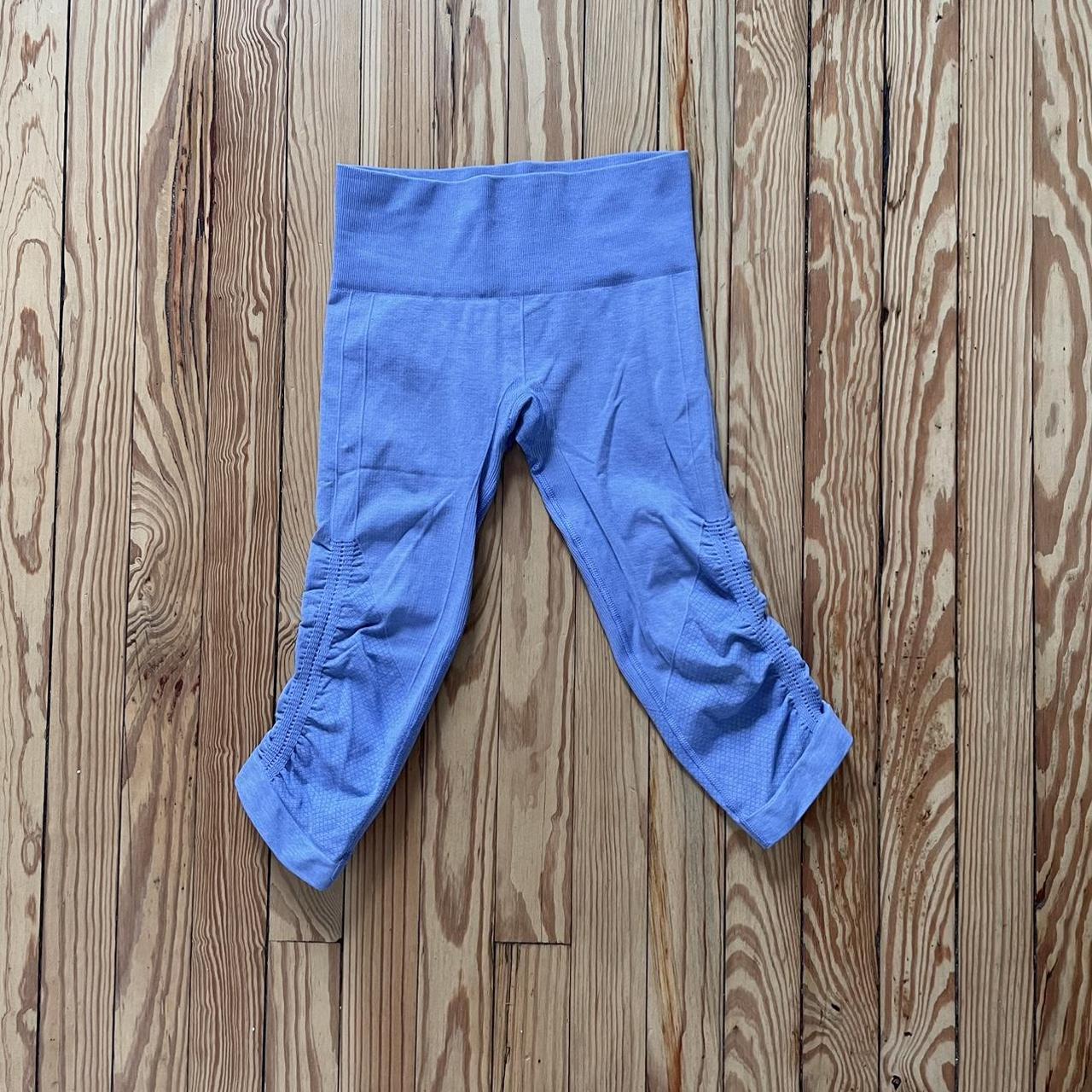 Next Petite Blue Denim Jersey Cropped Legging - Depop