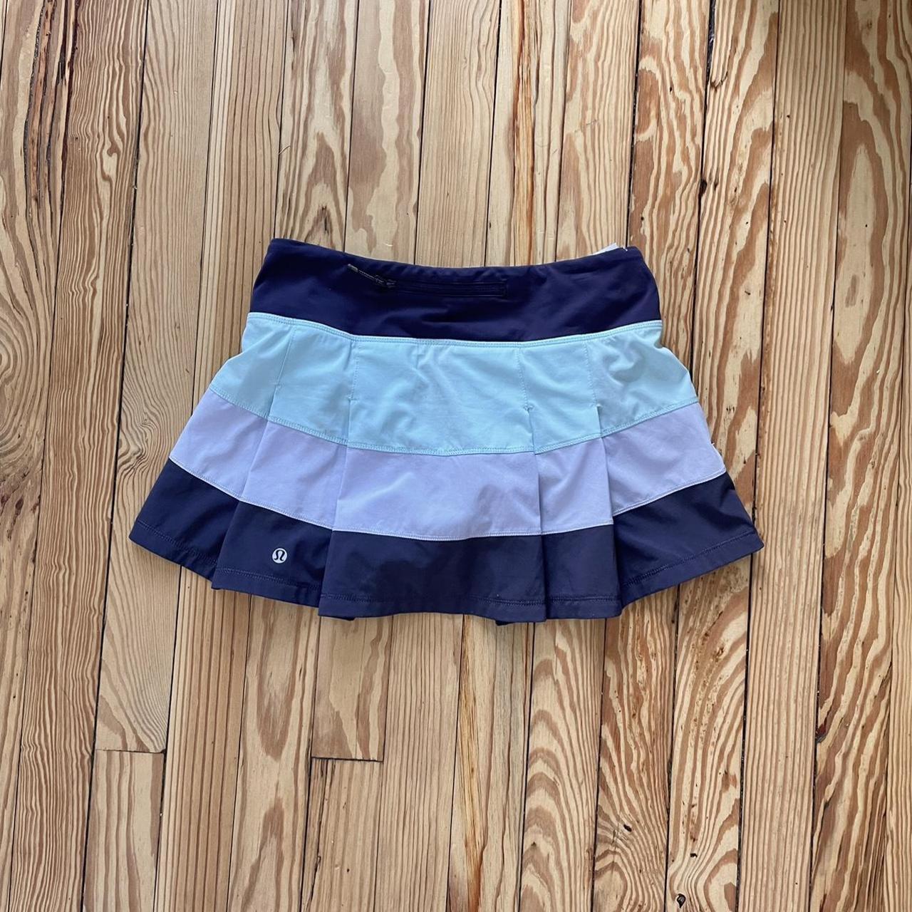 Lululemon Pace Rival Skirt Aquamarine / deals Cool Breeze / Cadet Blue Stripe