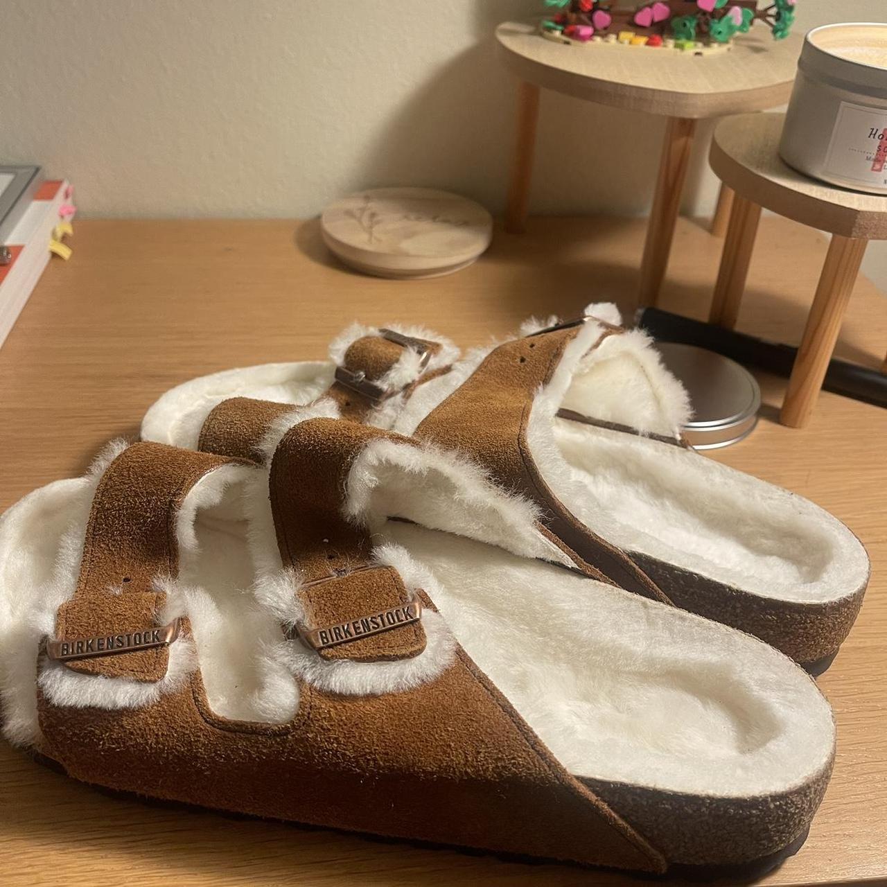 sherpa birkenstocks clog