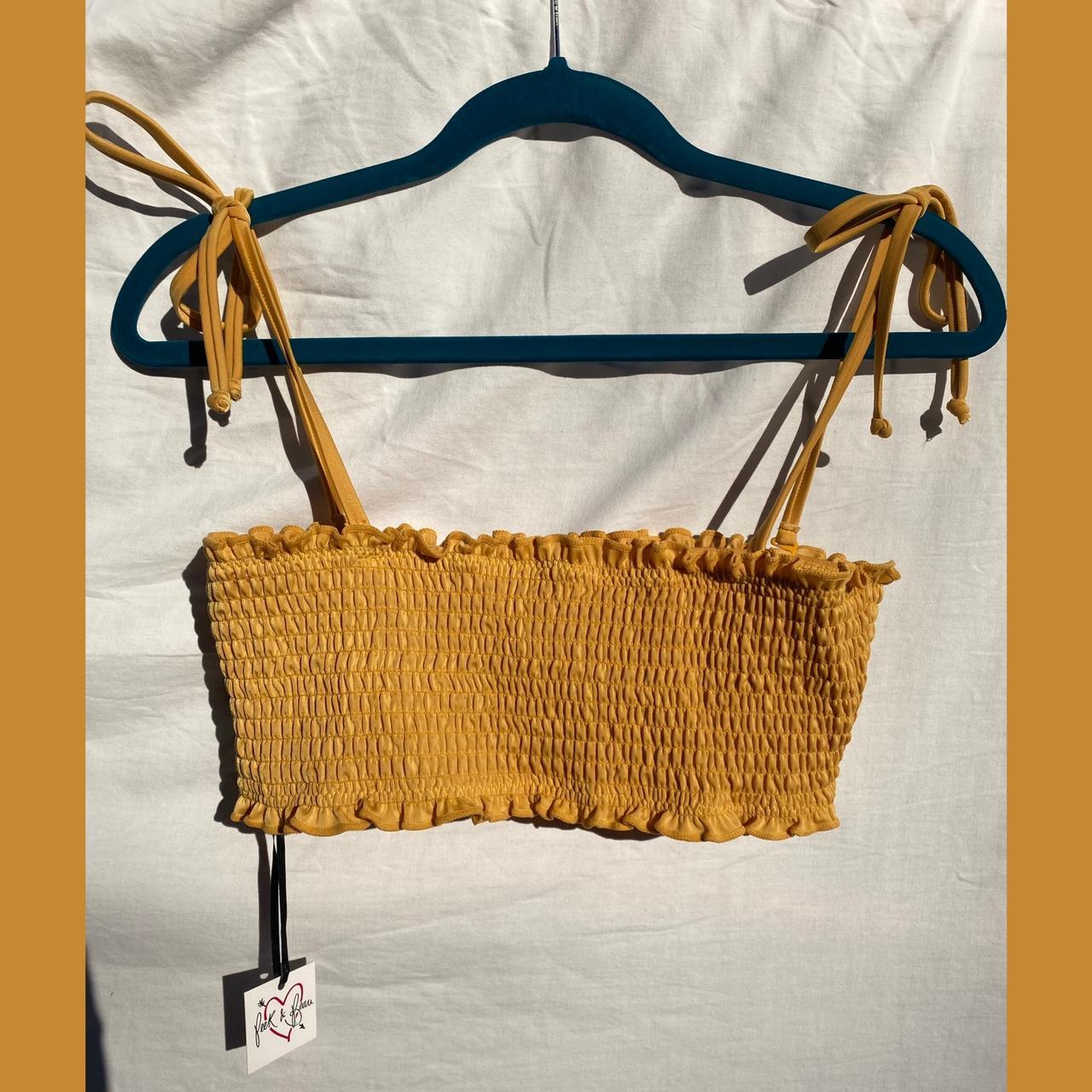 Peek & Beau Women's Yellow Bikini-and-tankini-tops | Depop