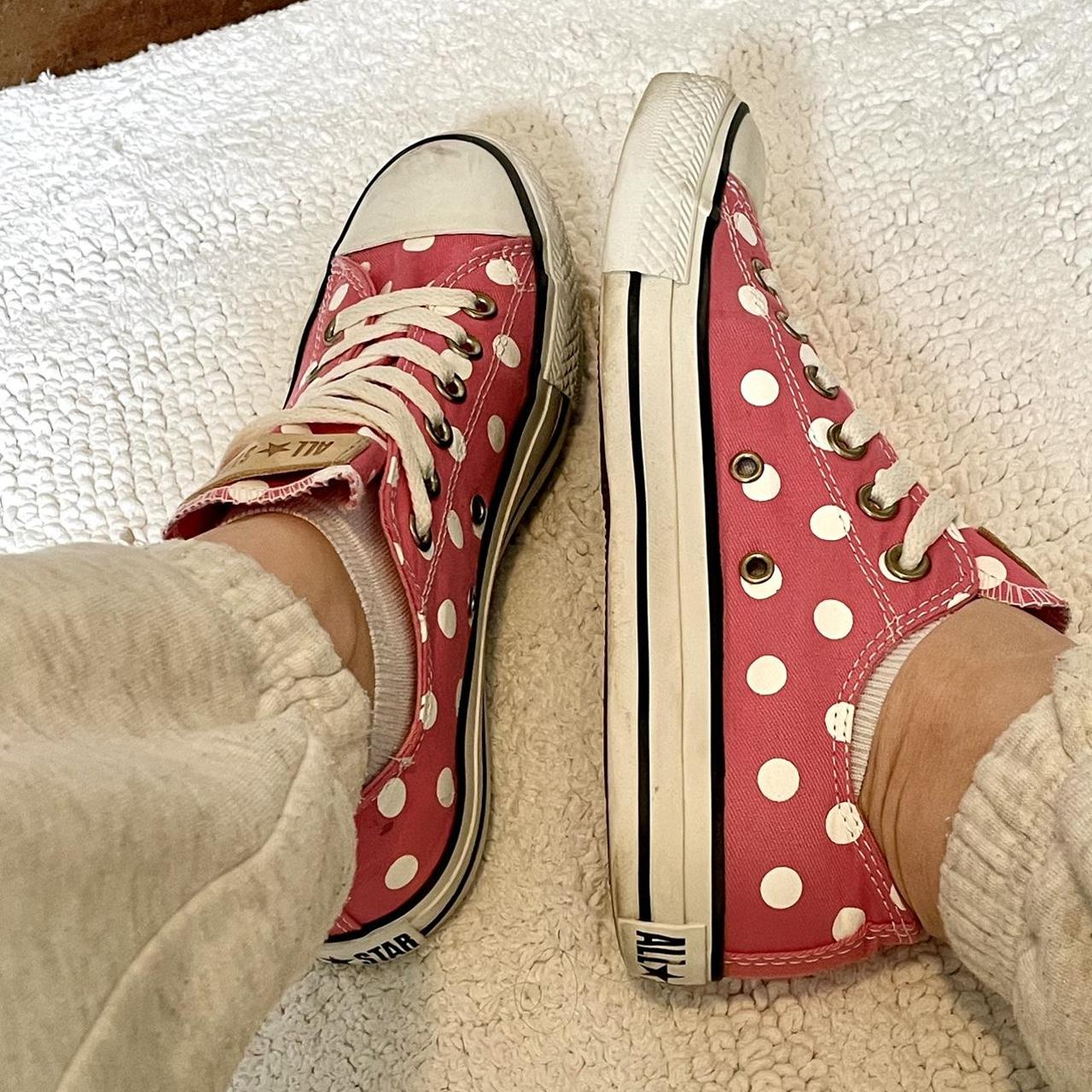 Pink polka dot converse online