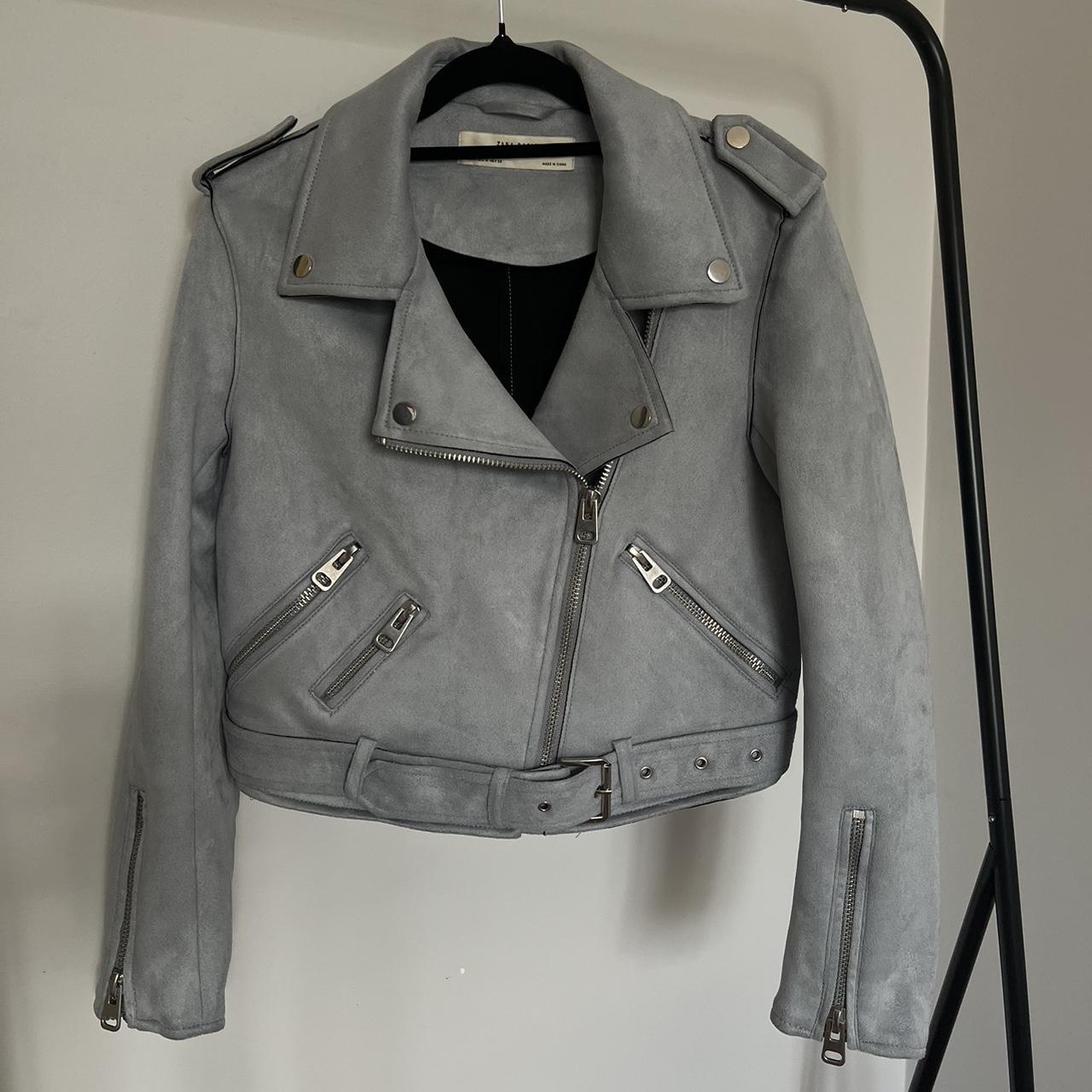 Zara blue 2024 suede jacket