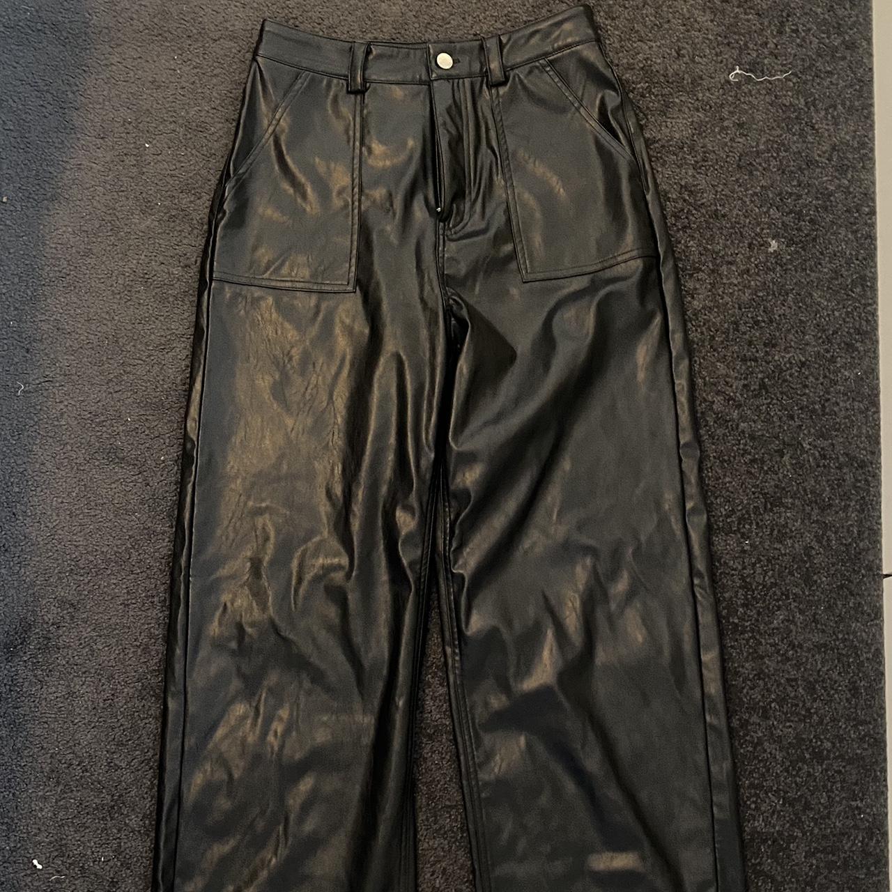 Perfect strangers black leather pants Size... - Depop