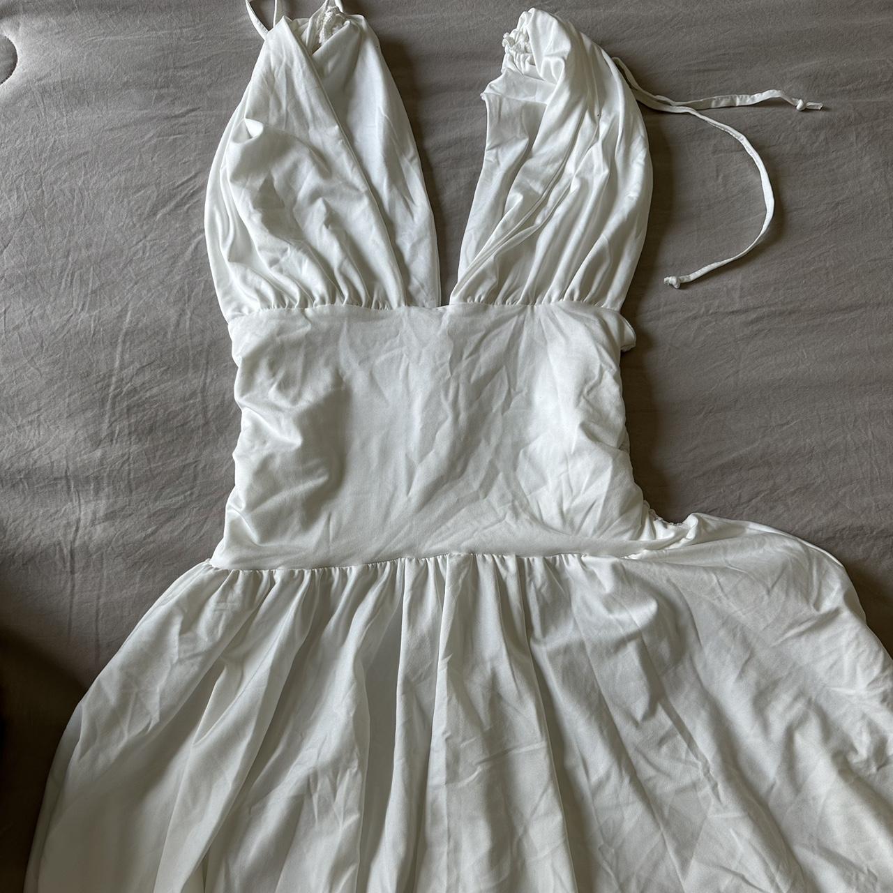 white Marilyn Monroe ish dress #minidress... - Depop