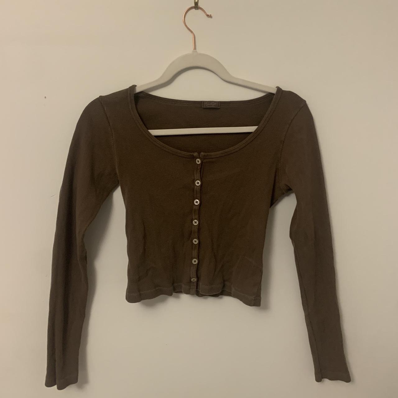brown brandy long sleeve 🤎 great basic, good... Depop