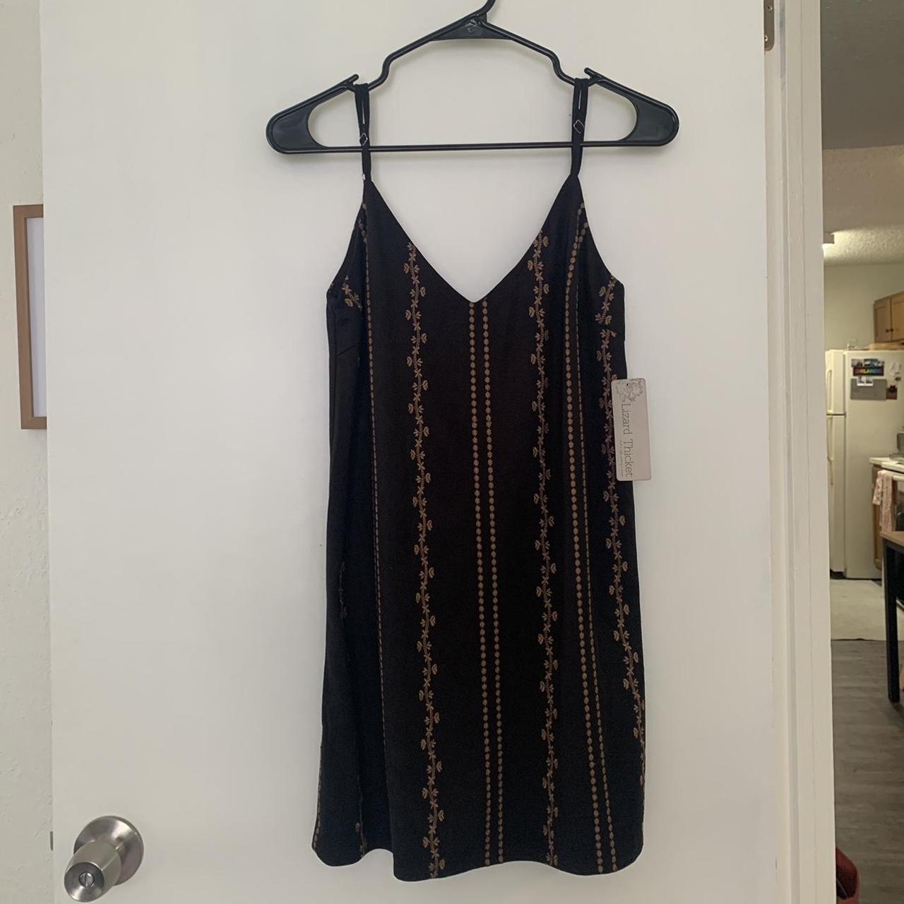 black and brown suede dress never worn still with... - Depop