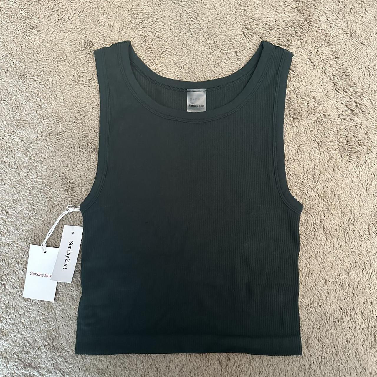 Aritzia Women's Green Vest Depop