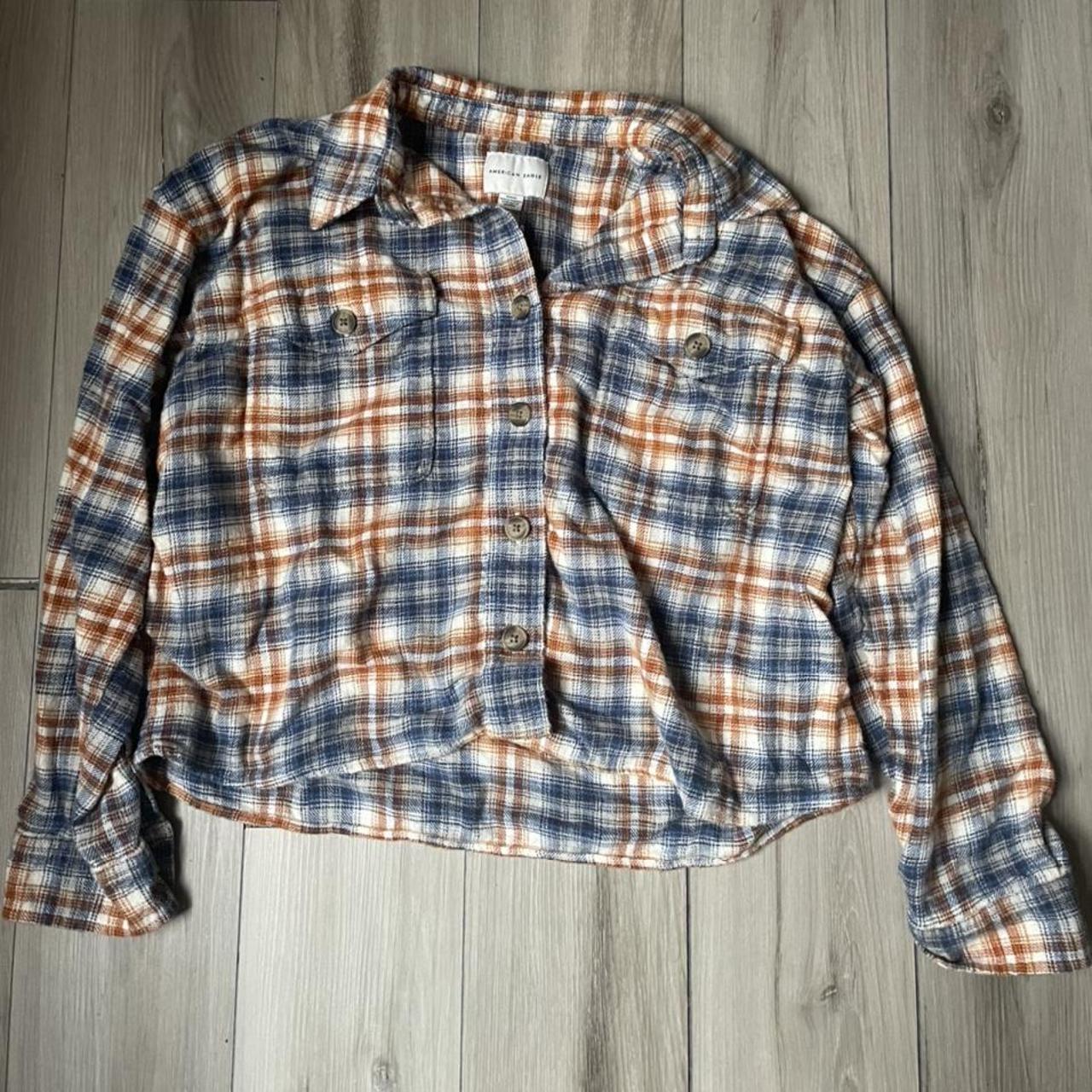 American Eagle Outfitters Women's Blue and Orange Shirt