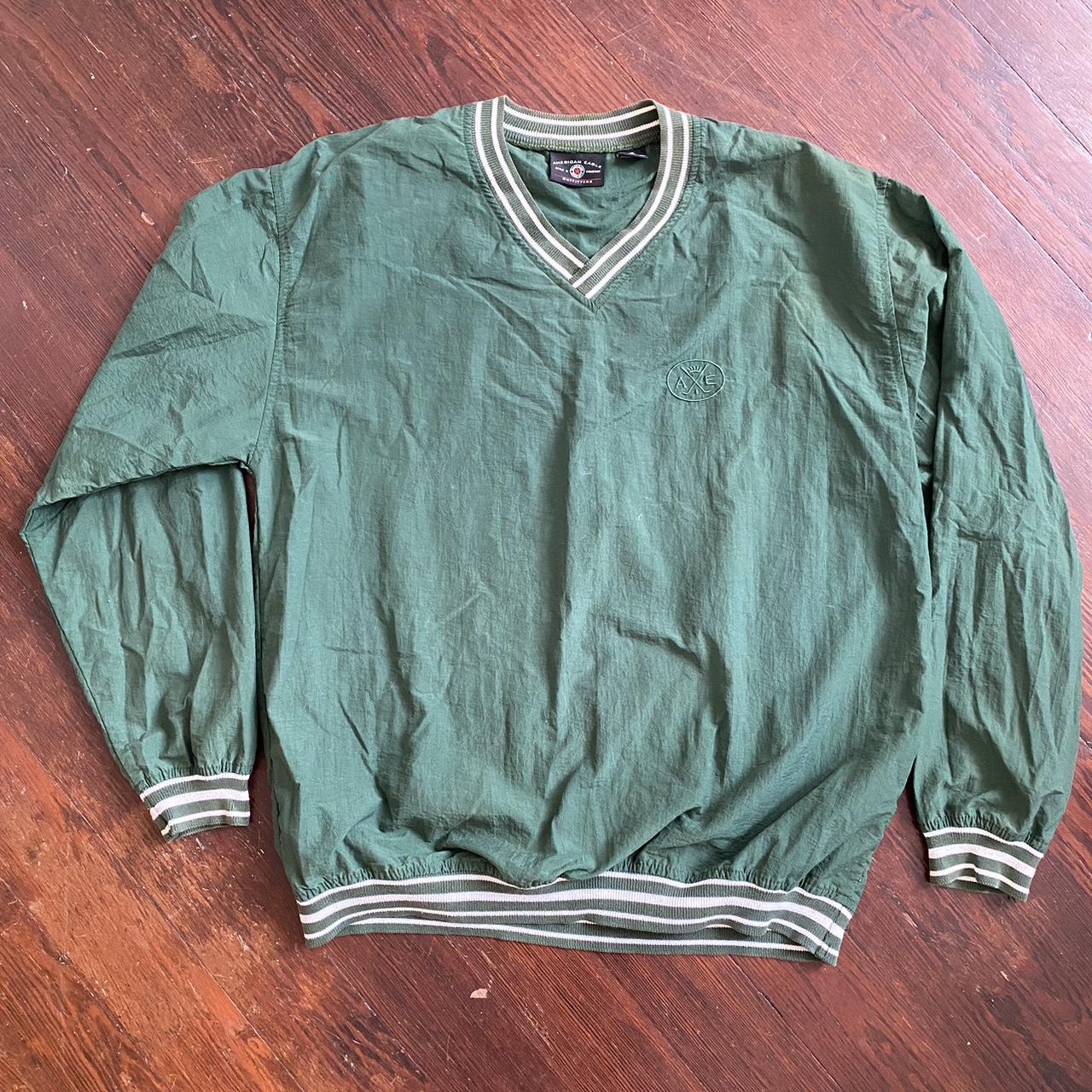 American Eagle Outfitters Men's Green Top Depop
