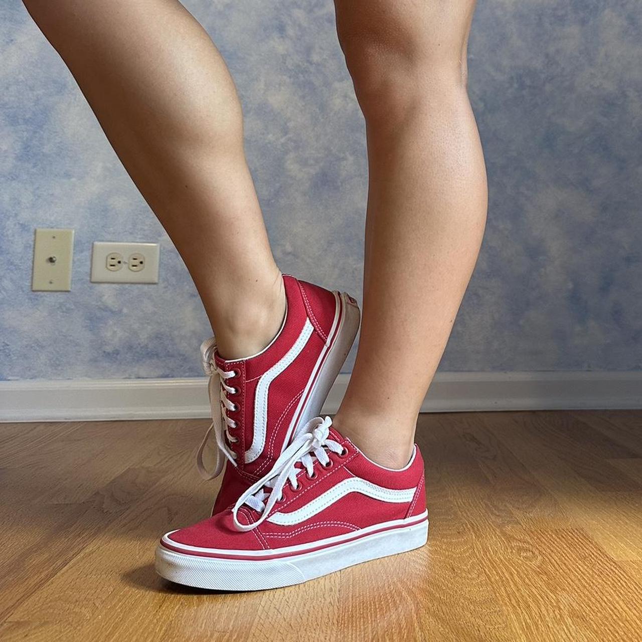 red vans size womens mens a little dirty Depop