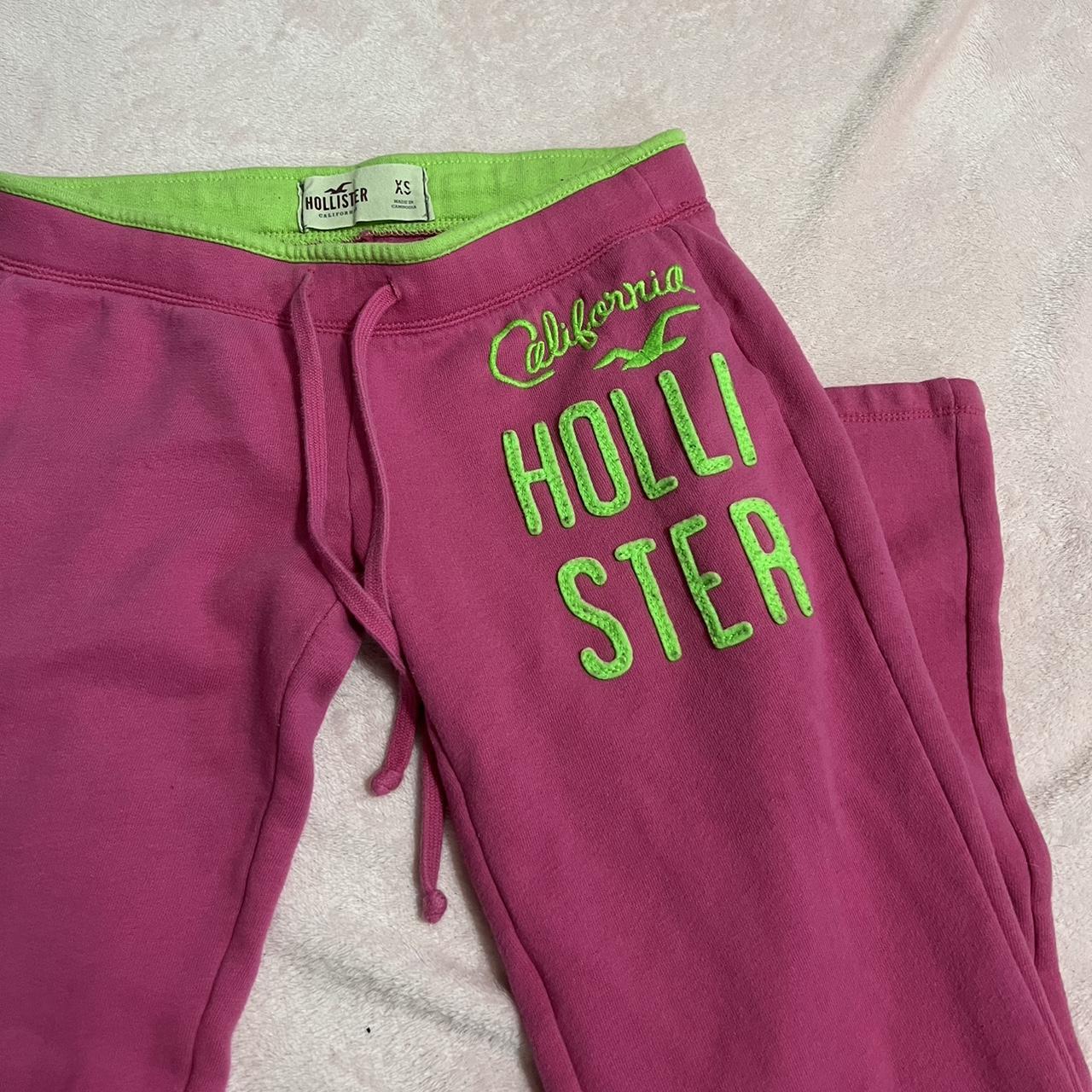 Hollister Co. Women's Pink and Green Joggerstracksuits Depop