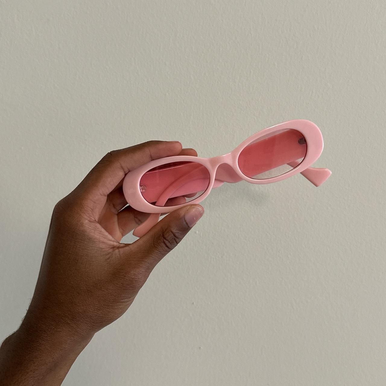 retro pink sunglasses 90s inspired streetwear... Depop